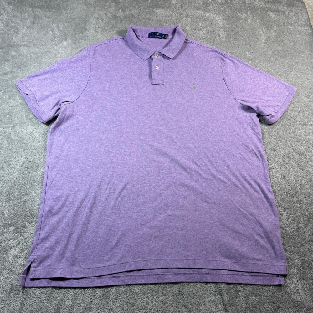Polo Ralph Lauren Polo Shirt Mens 2XL Purple Short Sleeve Cotton Classic EUC
